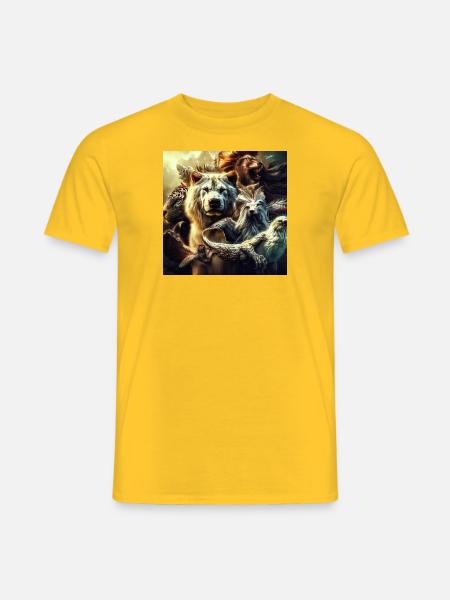Das Reich der Tiere - Männer T-Shirt - Gelb