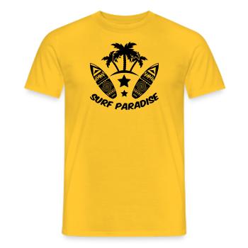 surf paradise - Männer T-Shirt - Gelb - Vorne - AI Model Male 178 dark (178cm)