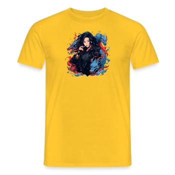 Dragon Girl Yuna - Men's T-Shirt - yellow - Front - AI Model Male 178 dark (178cm)