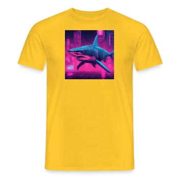 Hai - Männer T-Shirt - Gelb - Vorne - AI Model Male 178 dark (178cm)
