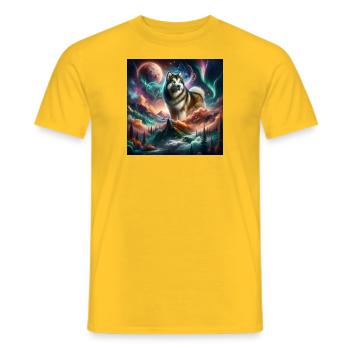 Alaskan Malamute - Männer T-Shirt - Gelb - Vorne - AI Model Male 178 dark (178cm)