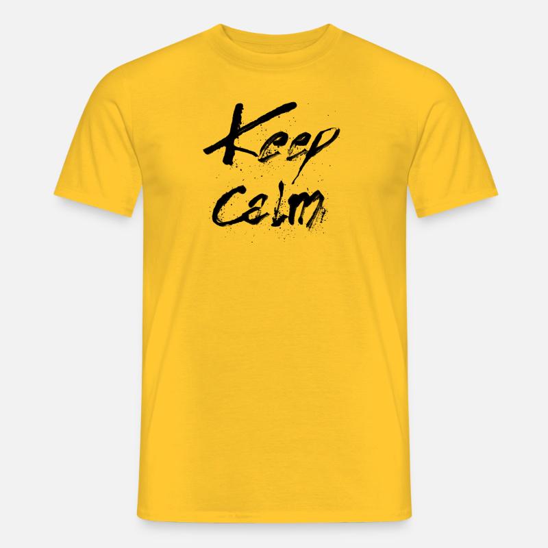 keep calm schwarz - Männer T-Shirt - Gelb