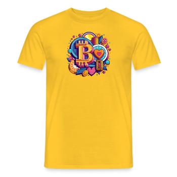 Coin Love - Männer T-Shirt - Gelb - Vorne - AI Model Male 178 dark (178cm)