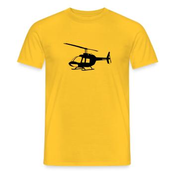 bell jet janger helicopter helicopter helicopter - Men's T-Shirt - yellow - Front - AI Model Male 178 dark (178cm)
