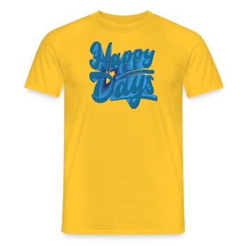 Happy Days - Männer T-Shirt - Gelb - Vorne - AI Model Male 178 dark (178cm)