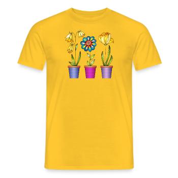 Blumen - Männer T-Shirt - Gelb - Vorne - AI Model Male 178 dark (178cm)