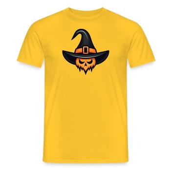 Witch Pumpkin Halloween - Men's T-Shirt - yellow - Front - AI Model Male 178 dark (178cm)