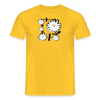 Daisy chain - Men's T-Shirt - yellow - Front - AI Model Male 178 dark (178cm)