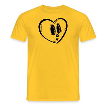 Heart - Men's T-Shirt - yellow - Front - AI Model Male 178 dark (178cm)