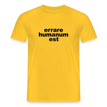 Errare humanum est, Irren ist menschlich - Männer T-Shirt - Gelb - Vorne - AI Model Male 178 dark (178cm)