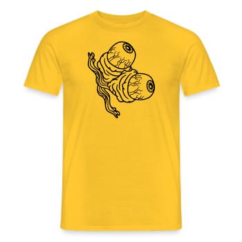 2 yeux arrachés voir zombie mort mort bio - T-shirt homme - jaune - Devant - AI Model Male 178 dark (178cm)