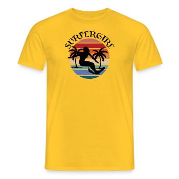Surfing Surfboard Surfer Geschenksidee - Männer T-Shirt - Gelb - Vorne - AI Model Male 178 dark (178cm)