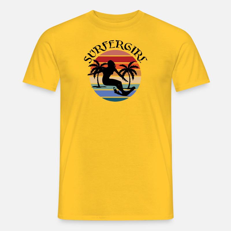 Surfing Surfboard Surfer Geschenksidee - Männer T-Shirt - Gelb