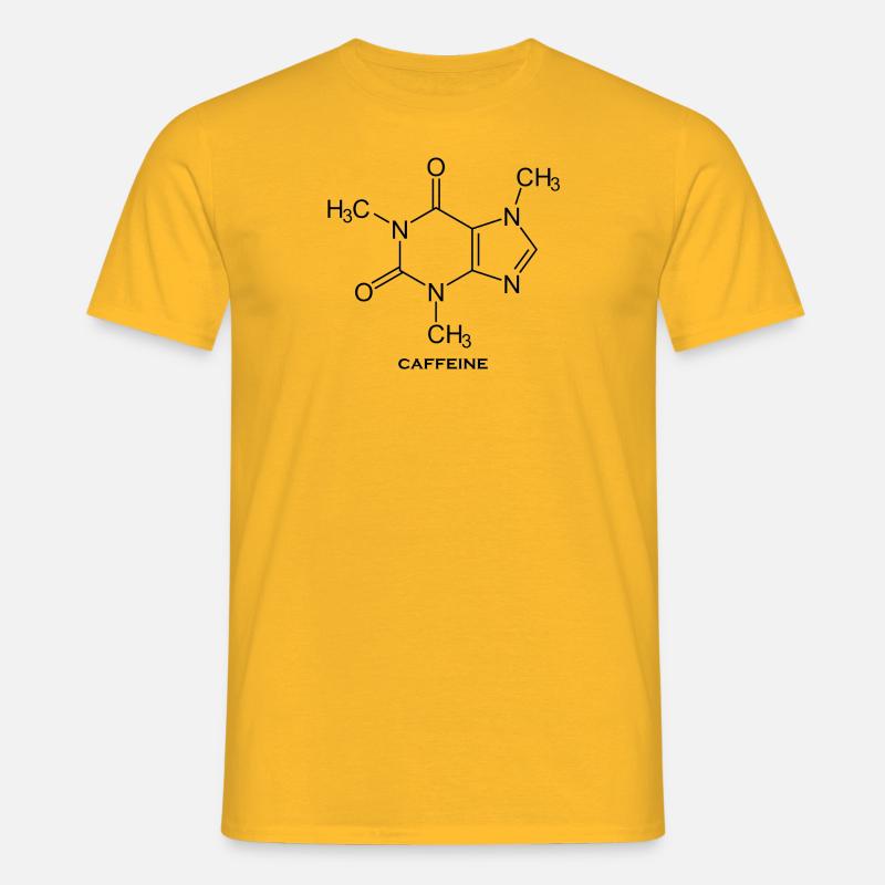 Caffeine Structural Formula - Men's T-Shirt - yellow