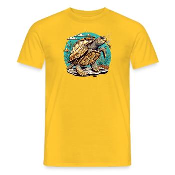 Turtle with Joint - Men's T-Shirt - yellow - Front - AI Model Male 178 dark (178cm)
