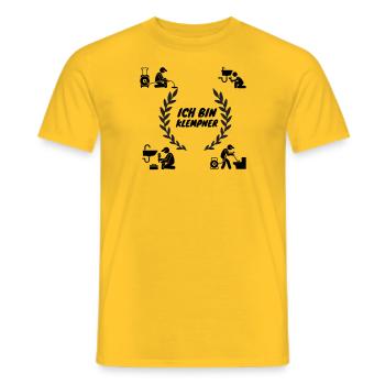 Ich bin Klempner schwarz - Männer T-Shirt - Gelb - Vorne - AI Model Male 178 dark (178cm)