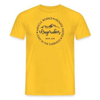 Waymaker - Faiseur de miracles - Promise Keeper - T-shirt homme - jaune - Devant - AI Model Male 178 dark (178cm)