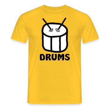 drums Schlagzeug Band Musik Trommel - Männer T-Shirt - Gelb - Vorne - AI Model Male 178 dark (178cm)