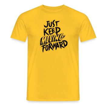 Just keep moving forward - Männer T-Shirt - Gelb - Vorne - AI Model Male 178 dark (178cm)