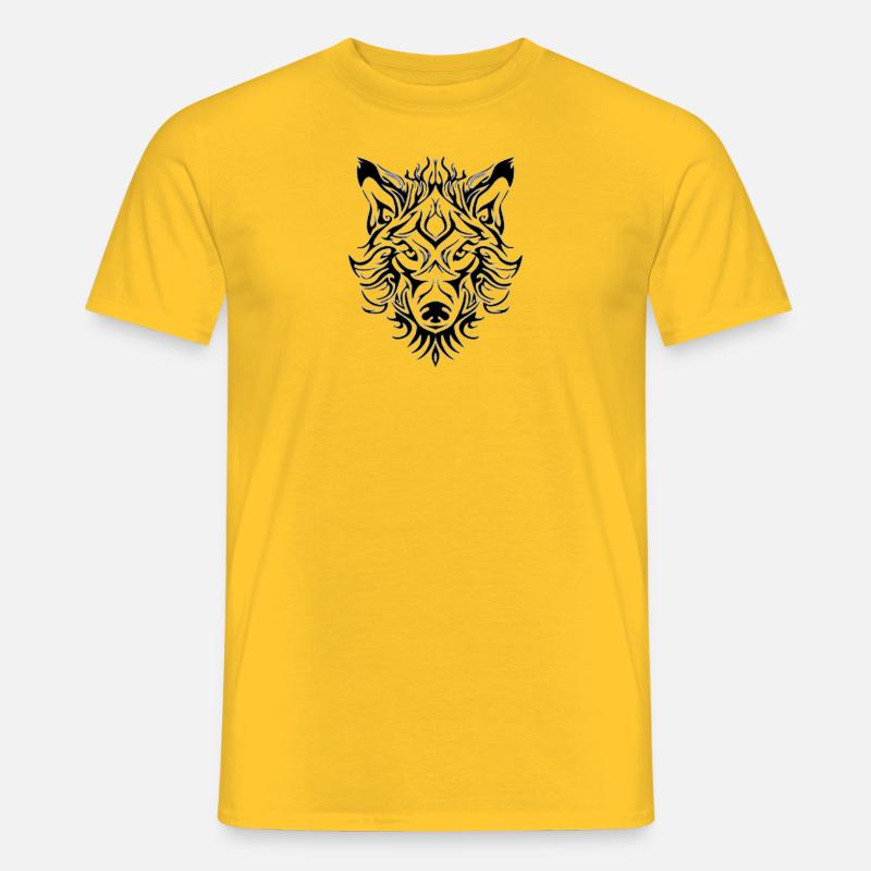 Wolf - Männer T-Shirt - Gelb
