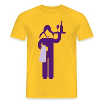 kellnerin - Männer T-Shirt - Gelb - Vorne - AI Model Male 178 dark (178cm)