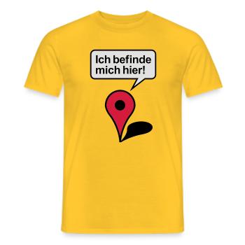 Ich befinde mich hier Google Maps - Männer T-Shirt - Gelb - Vorne - AI Model Male 178 dark (178cm)
