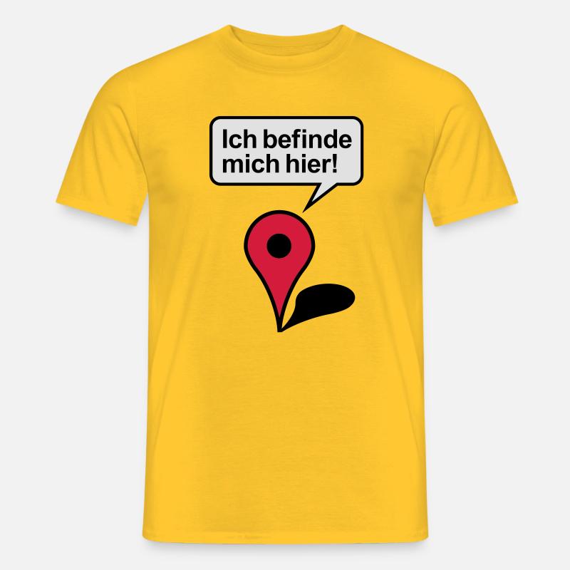 Ich befinde mich hier Google Maps - Männer T-Shirt - Gelb
