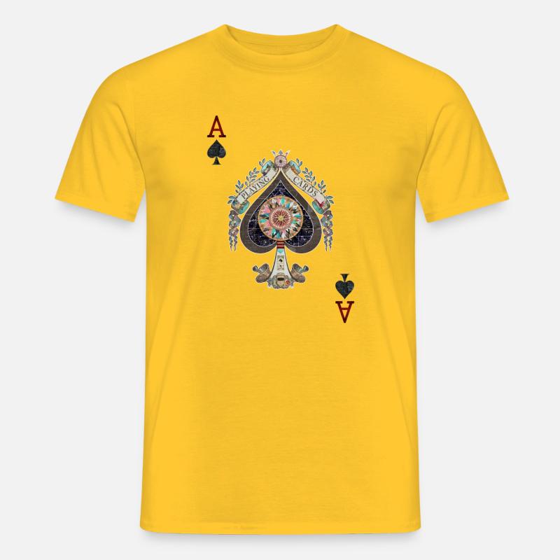 Spielkarten - Digitale Decoupage - Männer T-Shirt - Gelb