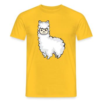 Alpaka Symbol Tier Schaf Illustration icon Grafik - Männer T-Shirt - Gelb - Vorne - AI Model Male 178 dark (178cm)