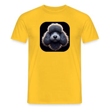 Pudel im Animationsstil - Männer T-Shirt - Gelb - Vorne - AI Model Male 178 dark (178cm)