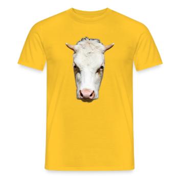 funny cow cow head gift farmer - Men's T-Shirt - yellow - Front - AI Model Male 178 dark (178cm)