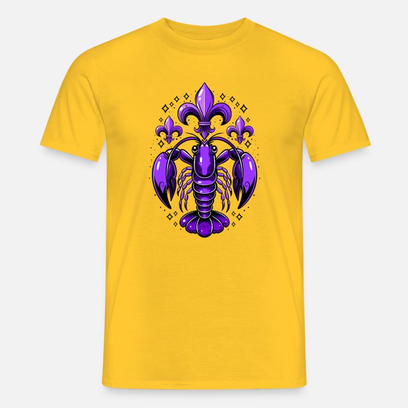 Mardi Gras Languste mit Fleur-de-Lis Design - Männer T-Shirt - Gelb