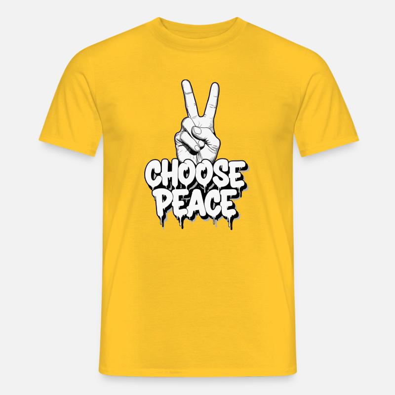 Wählen Sie Peace Graffiti - Männer T-Shirt - Gelb