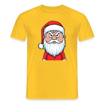 Wütender Weihnachtsmann Lustiger Cartoon - Männer T-Shirt - Gelb - Vorne - AI Model Male 178 dark (178cm)