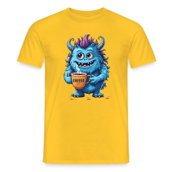 Coffee Monster - Caffeine Zombie - Morning Grouch - Men's T-Shirt - yellow - Front - AI Model Male 178 dark (178cm)