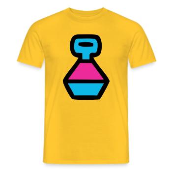  Retro Trinkflasche 90er Pop Art - Männer T-Shirt - Gelb - Vorne - AI Model Male 178 dark (178cm)