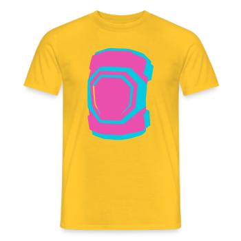 Knee Pads Roller Skating Roller Derby Skating - Men's T-Shirt - yellow - Front - AI Model Male 178 dark (178cm)