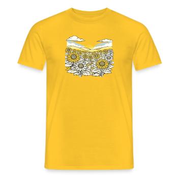 Conception du drapeau ukrainien Carte du tournesol du blé - T-shirt homme - jaune - Devant - AI Model Male 178 dark (178cm)