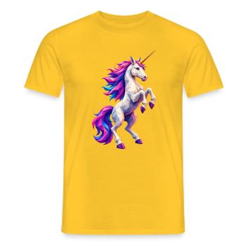 Polygon Unicorn - Men's T-Shirt - yellow - Front - AI Model Male 178 dark (178cm)