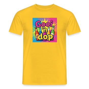 Gooi 'n Dop! - Männer T-Shirt - Gelb - Vorne - AI Model Male 178 dark (178cm)