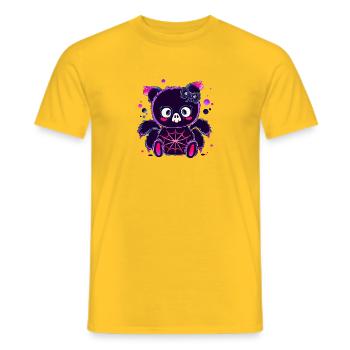 Neon Pandabär mit Spinnennetz - Männer T-Shirt - Gelb - Vorne - AI Model Male 178 dark (178cm)