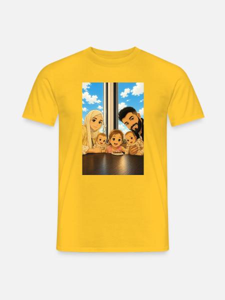 Familie - Männer T-Shirt - Gelb