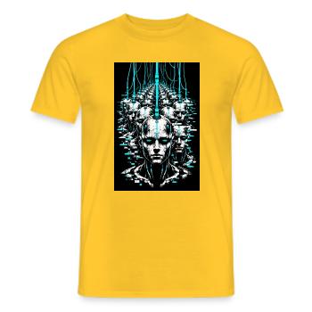 Simulation der Konformität Bot Armee - Männer T-Shirt - Gelb - Vorne - AI Model Male 178 dark (178cm)