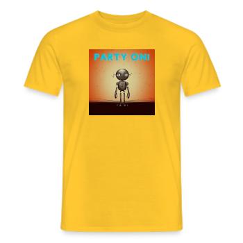Faire la fête ON - T-shirt homme - jaune - Devant - AI Model Male 178 dark (178cm)