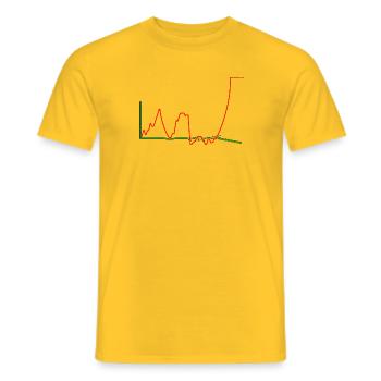 COURBE DE VIE - T-shirt homme - jaune - Devant - AI Model Male 178 dark (178cm)