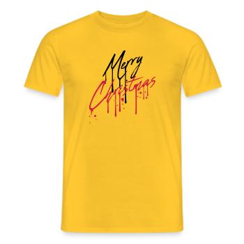 drop graffiti design cool have a merry christma - Men's T-Shirt - yellow - Front - AI Model Male 178 dark (178cm)