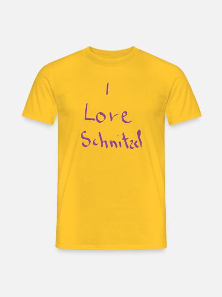 I love Schnitzel - Männer T-Shirt - Gelb