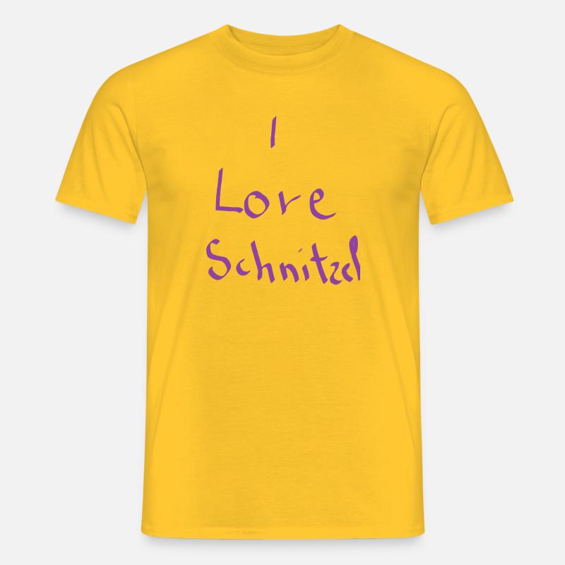 I love Schnitzel - Männer T-Shirt - Gelb