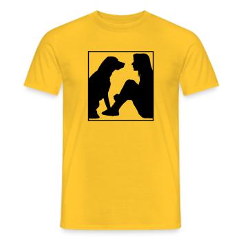 Best friend dog, gift for dog lovers - Men's T-Shirt - yellow - Front - AI Model Male 178 dark (178cm)