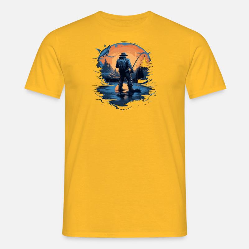 Fischfischer 4 - Männer T-Shirt - Gelb